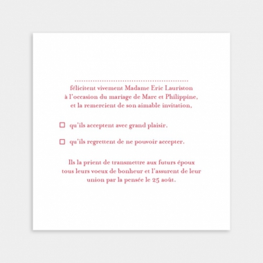 reponse a invitation de mariage