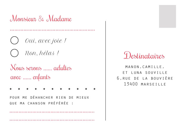 reponse a une invitation mariage