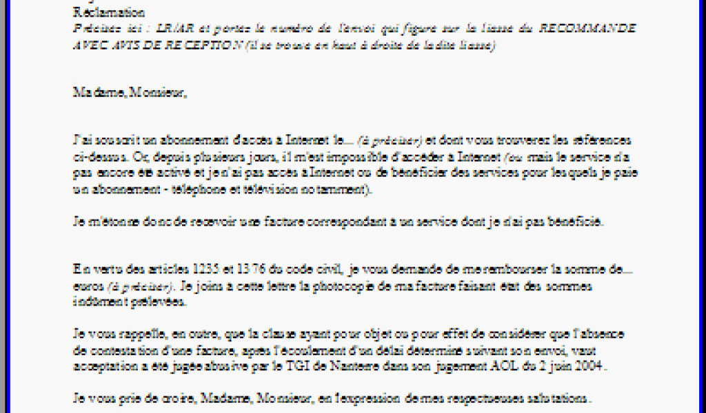 resiliation assurance lettre type
