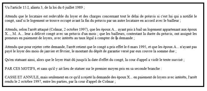 resiliation bail 1 mois