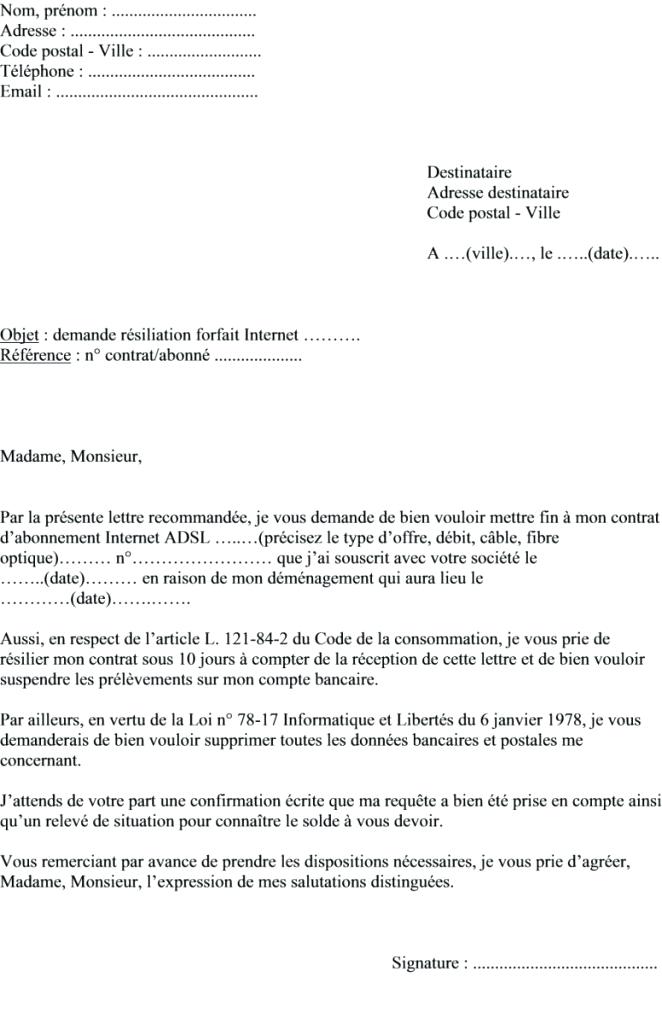 resiliation canal plus demenagement