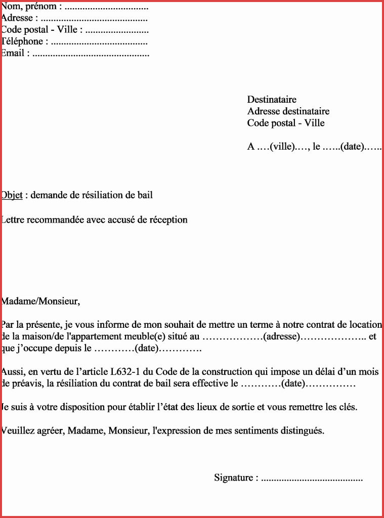 resiliation contrat assurance modele