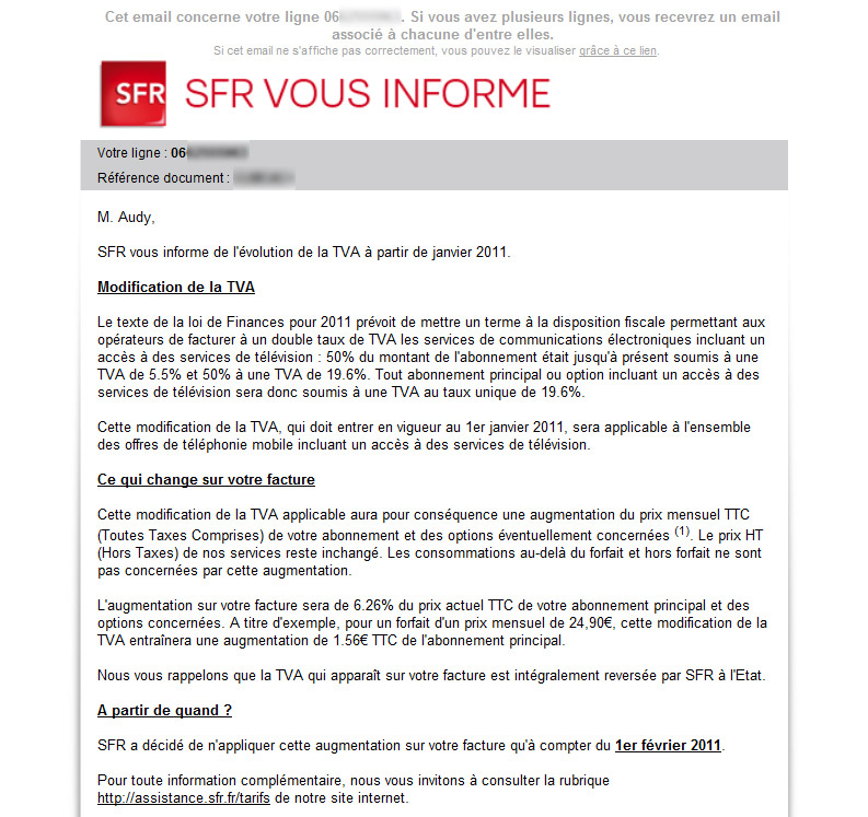 resiliation forfait internet sfr