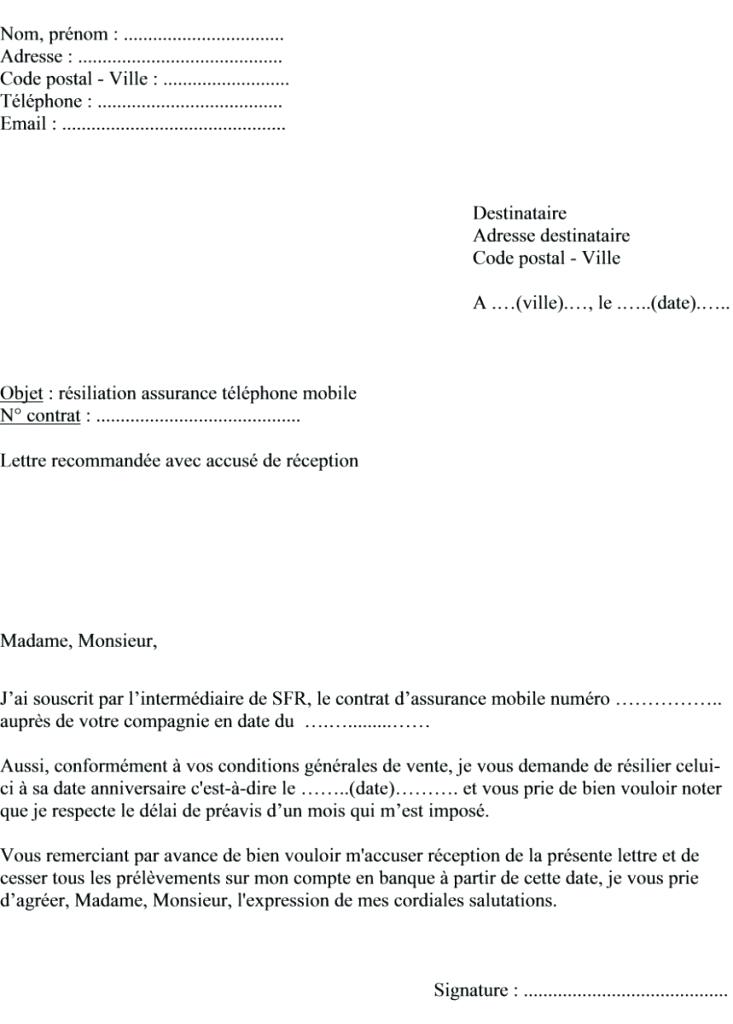 resilier assurance sfr