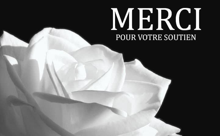 sinceres remerciements deces