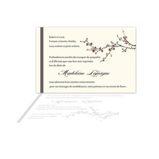 sinceres remerciements deces