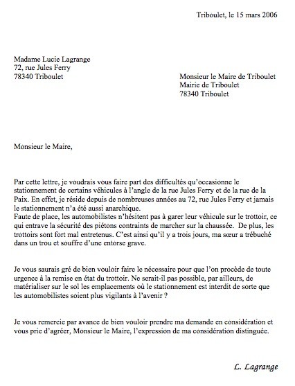 sorte de lettre