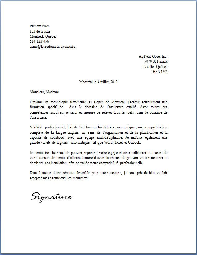 stage en assurance lettre de motivation