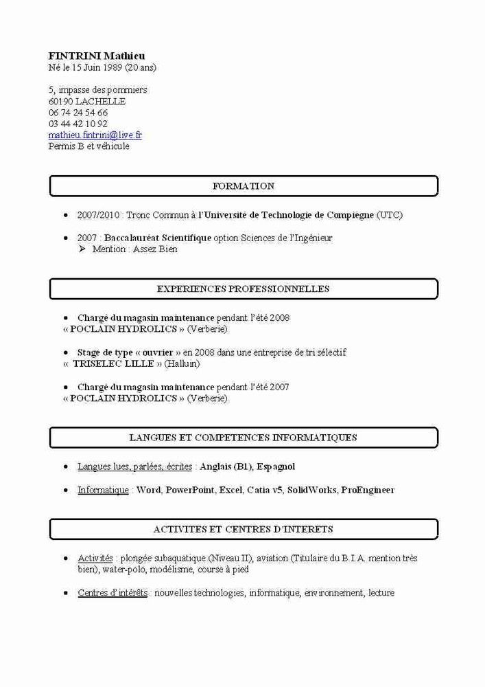 telecharger cv pdf
