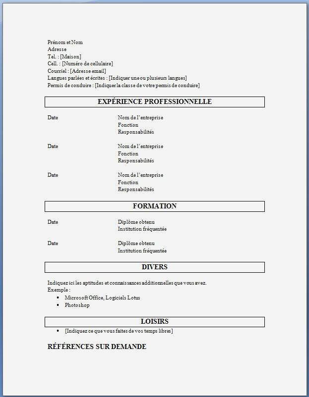 telecharger cv pdf