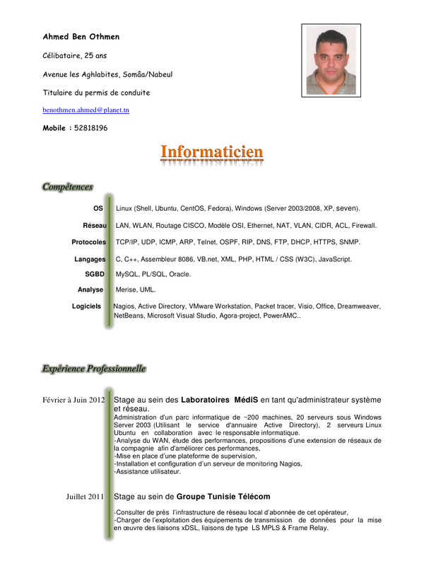 telecharger cv pdf