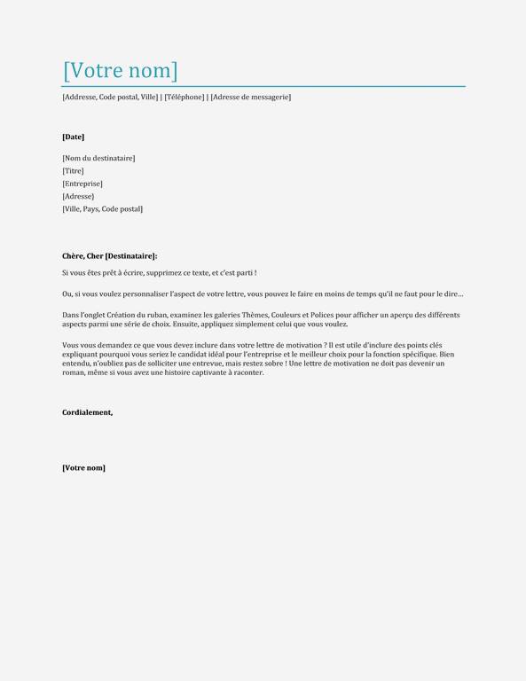 telecharger une lettre de motivation