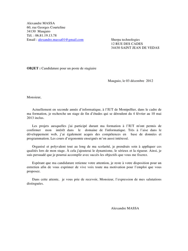 telecharger une lettre de motivation