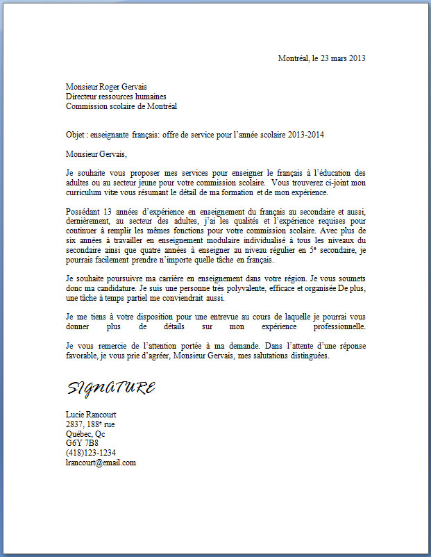 texte de presentation cv exemple