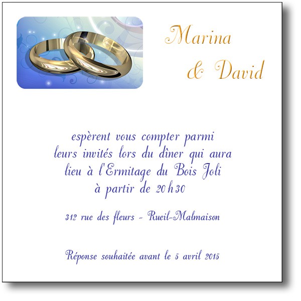 texte invitation mariage