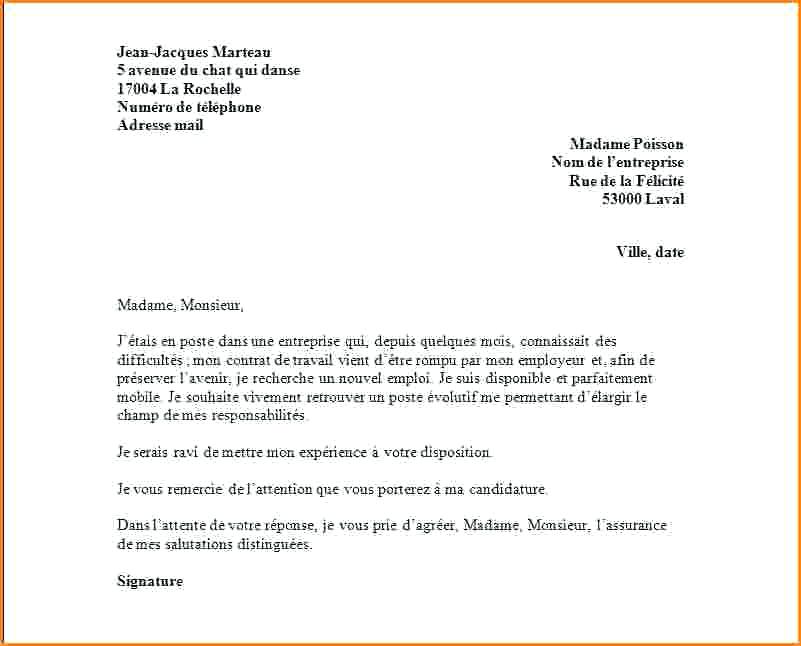 trame lettre motivation