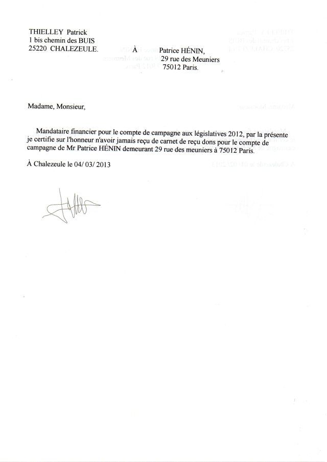 type d'attestation sur l'honneur