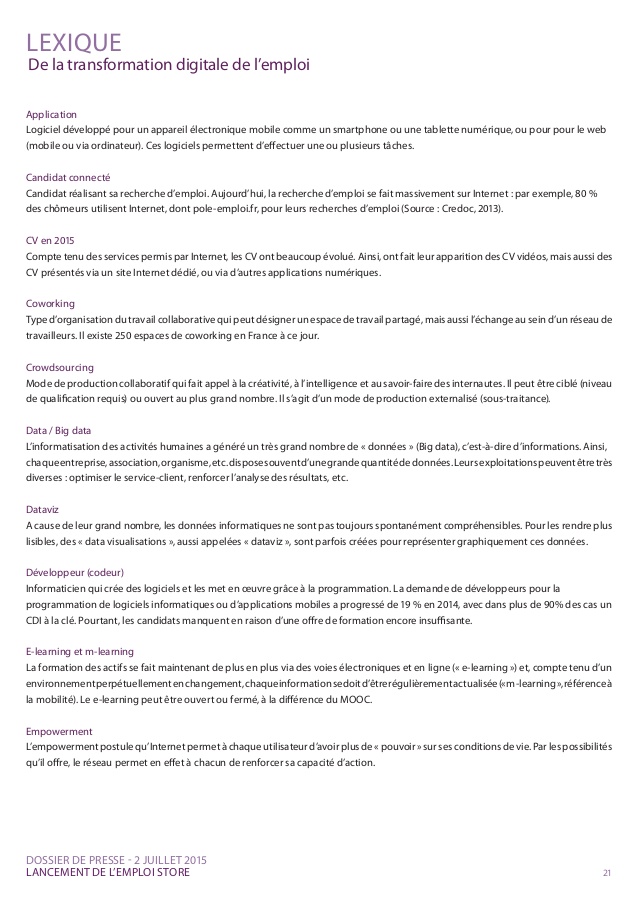 type demande d'emploi