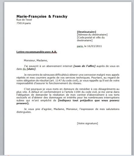 type des lettres