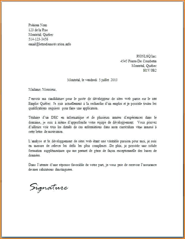 type des lettres