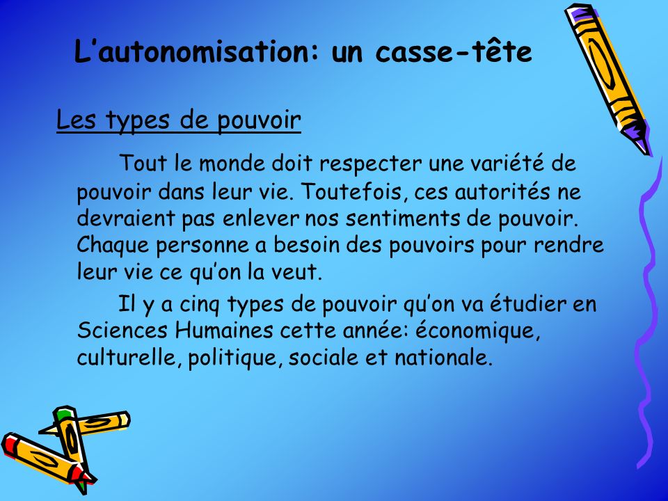 types de pouvoir