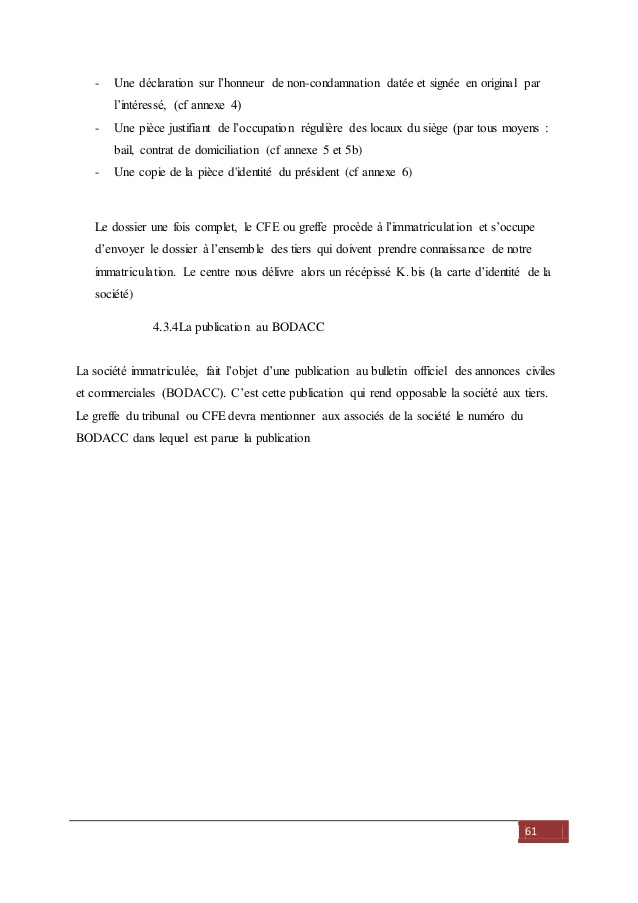 une declaration sur l'honneur de non condamnation