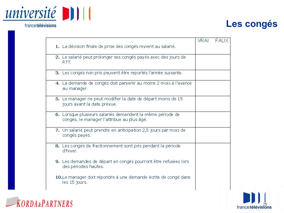 une demande de conge