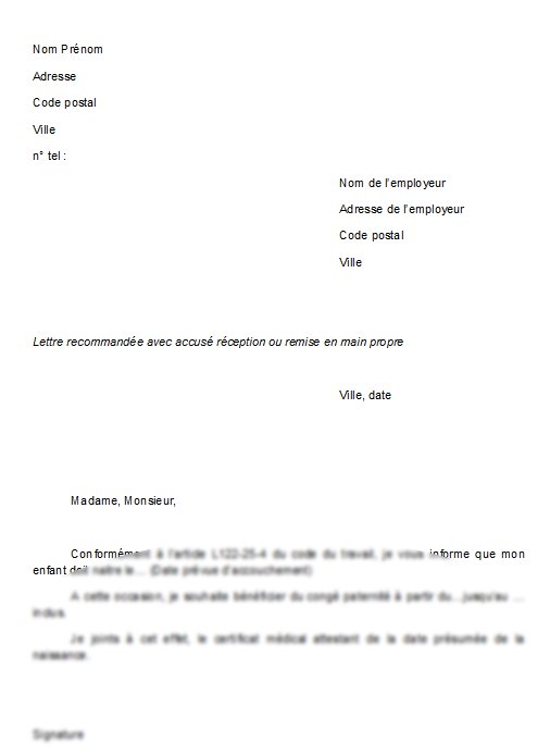 une demande de conge