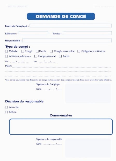 une demande de conge