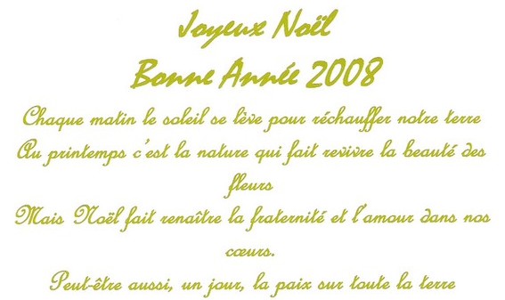 une lettre de bonne annee