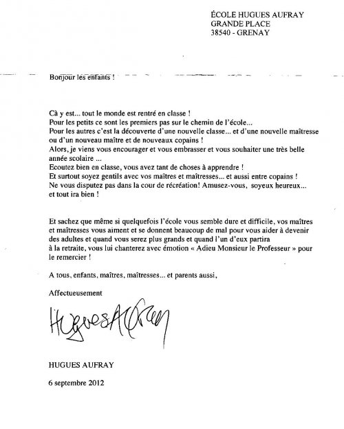 une lettre de bonne annee