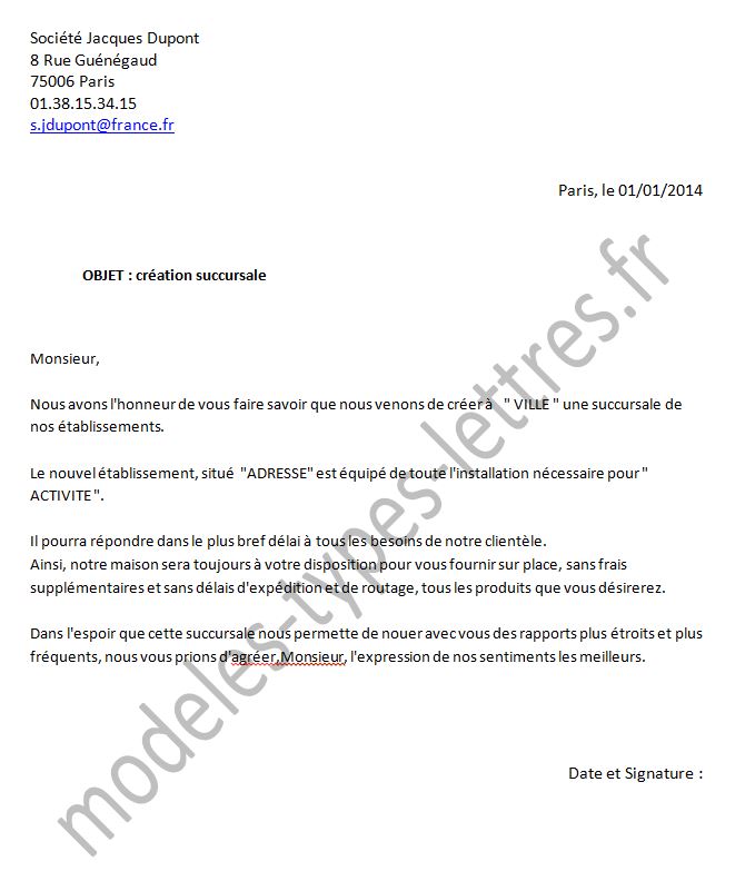 Exemple d'une lettre d'autorisation - Modele de lettre type