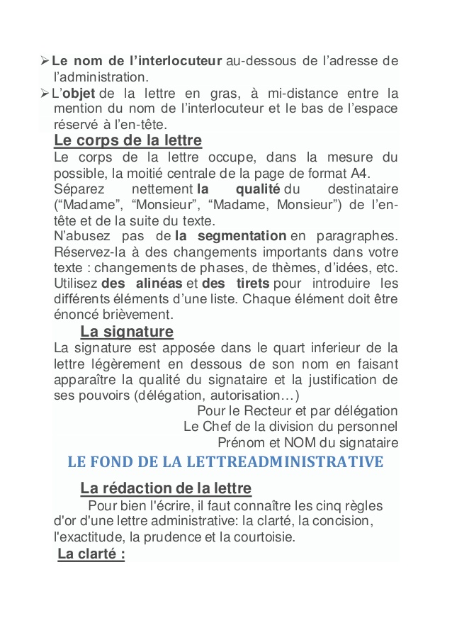 Lettre a une administration - Modele de lettre type